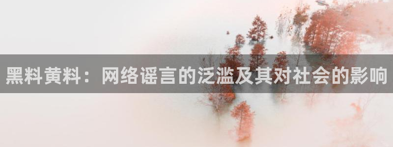 黑料,：黑料黄料：网络谣言的泛滥及其对社会的影响
