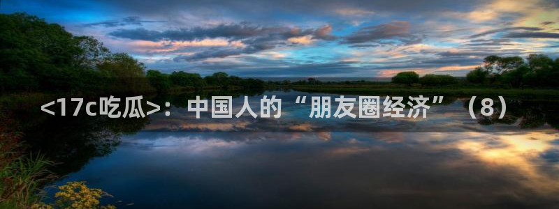 www.吃瓜.com:<17c吃瓜>:中国人的“朋友圈经济”(8)